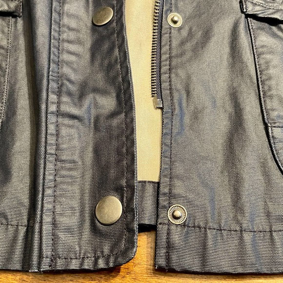 Gap Waterproof Womens Small Hooded Jacket Navy Blue Zip+Snap 400 S1272 - Picture 9 of 10